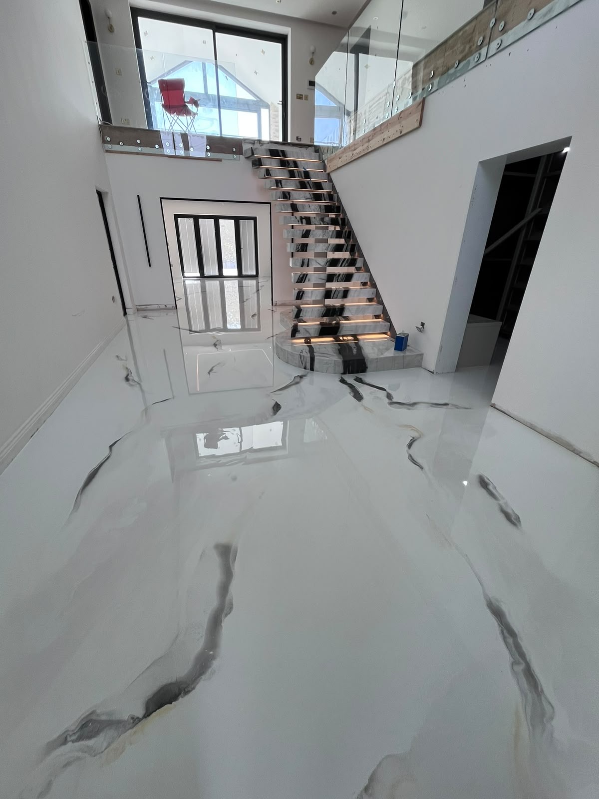 Marble Effect Resin Staircase — Bespoke Marble Resin in Midlands